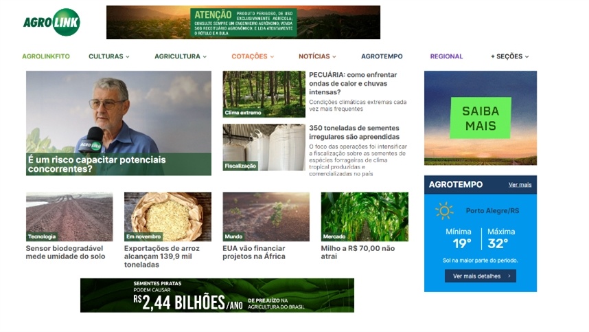 AGROLINK  O Portal do conteúdo Agropecuário. Confira: Noticias